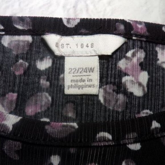 Cato Est 1946 Womens Tunic Top 22/24W Asymmetrical Hem Stretch Long Sleeve - Picture 5 of 5